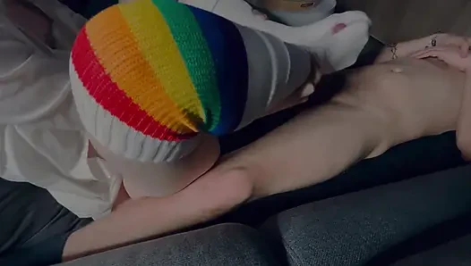 I Sockjob My Stepbrother with Long Socks