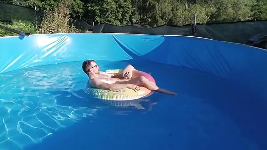 Wet Summer Ride. Handjob in the Pool