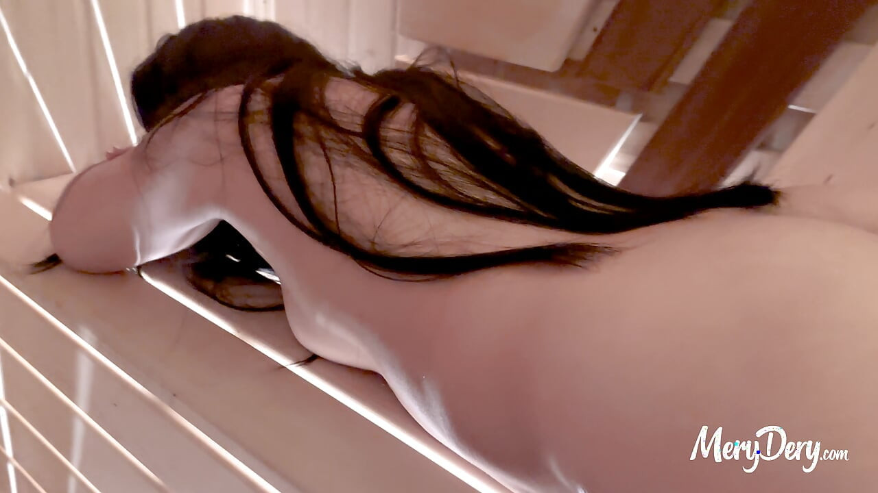 Persuaded to cum on a married neighbor in the steam room