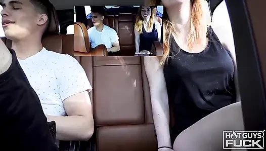 Huge Titty Slut Fucks Jock in Car Garage After Gym