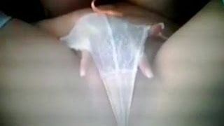 girlfriend showing her panties and fingering