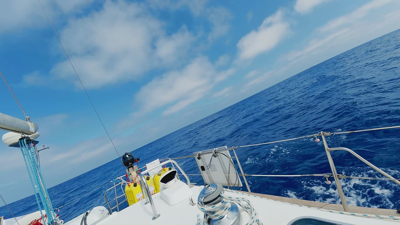 Trans with big cock playing on board while crossing atlantic Ocean.