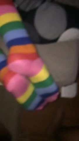 Cum on Rainbowsocks Feet