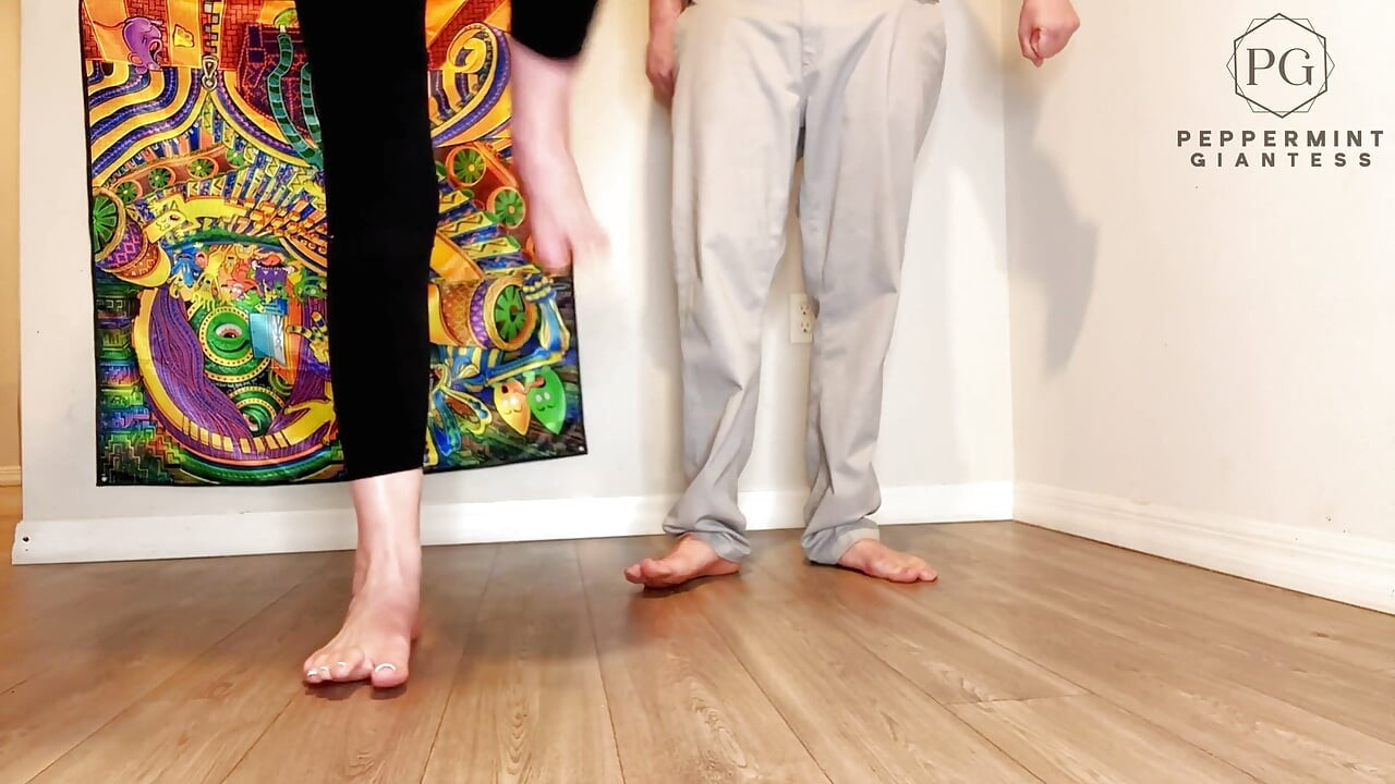 Your Tiny Size 13 Feet Vs My Giantess Size 16 Feet - Total Foot Domination