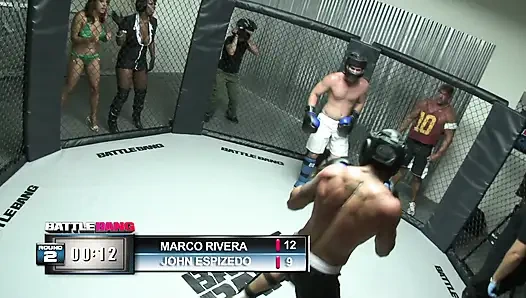 Cewek ebony menikmati kontol pria menyenangkan di cincin