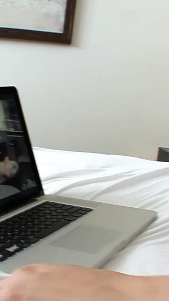 Unforgettable moment from "Naughty girl next Door caught Big Dick Neighbour watching Porn and get First Whitezilla Sex"