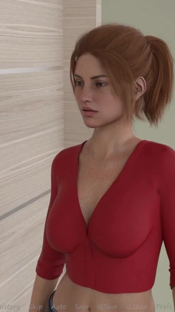 Powerful moment from "My Stepbrother's Wife #58 - Jennifer was looking at John 's cock while he picked up the towel - Demo"