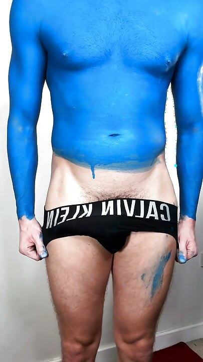 Naked Bodypainting Myself as Spiderman