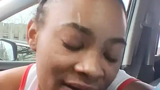 Petite Ebony Gagging on Bwc