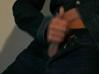 Hot boy cums on his Levi's jeans
