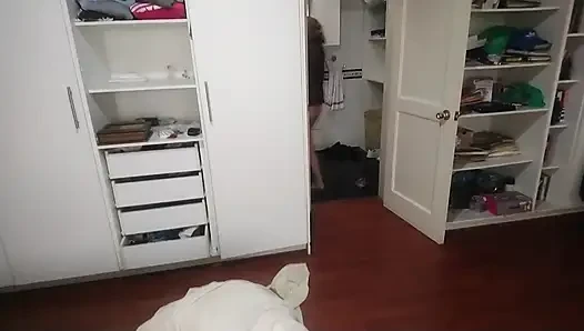 Stepson puts his cock in his stepmother's mouth