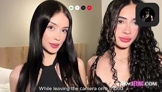 THE VIDEO CALL ENDS IN THREESOME! DEEP DOUBLE FUCK... DELICIOUS CUMSHOT