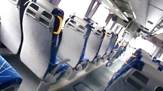 Me cum on the bus soaking seat with sperm