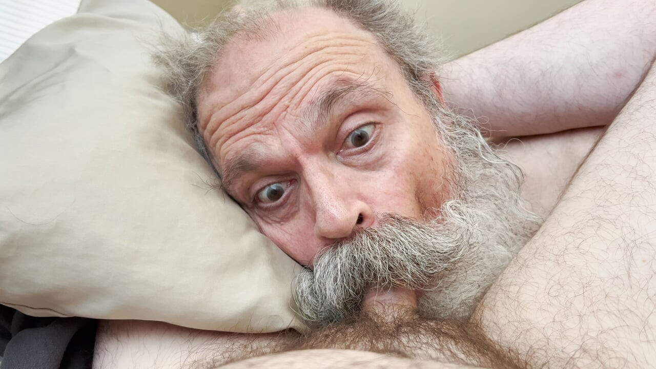 Old Bearded Cocksucker Takes Huge Load Straight Down His Gullet