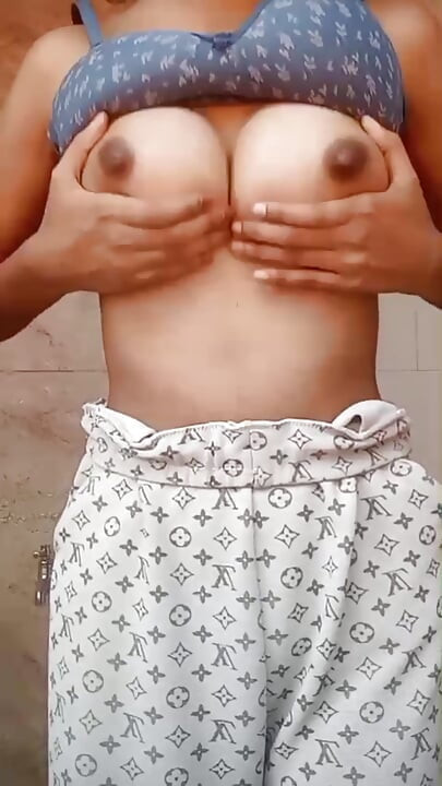 Desi Girl Pressing Her Soft Boobs