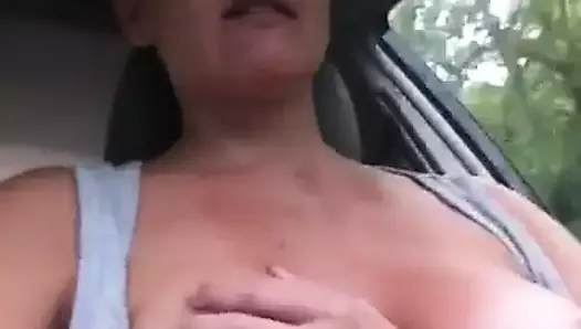Flashed Tits In Car