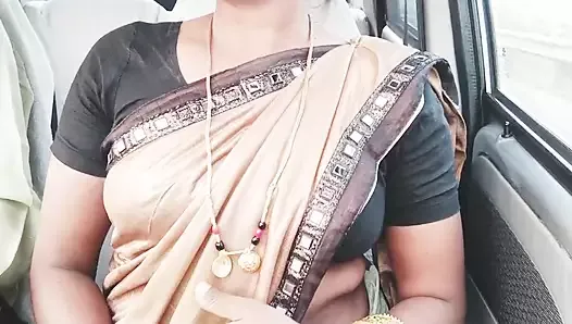 Vidéo complète, sexe indien en voiture avec une prostituée, dirty talk telugu