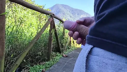 Risky Handjob for a Hot Babe in the Park!