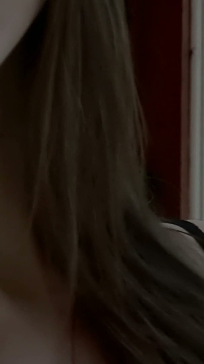 Hands on Her Bare Ass in the Hallway - Slim Brunettes Strip Right Inside the Front Door