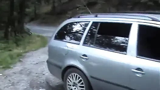 Avrupalı genç kız yol kenarında sikiliyor