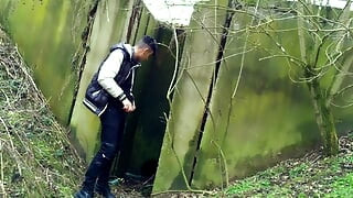 Autumn Jerk off Under the Bridge - From Soft Cock Till Cum
