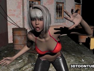 Hot 3D Babe Fucked by a Zombie