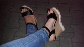 walking in my platform wedges