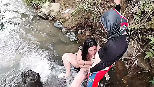 Julieta Carden, my neighbor does it for me in the river, in the open air.