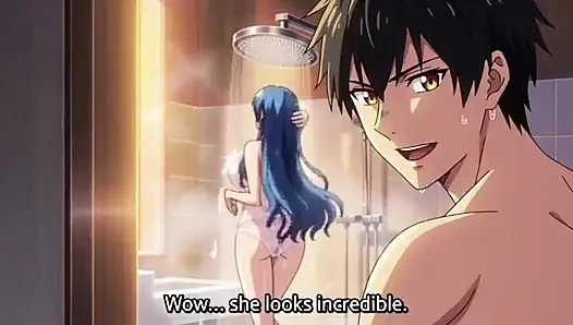Stepbrother watch stepsister while she is taking shower 3D Anime