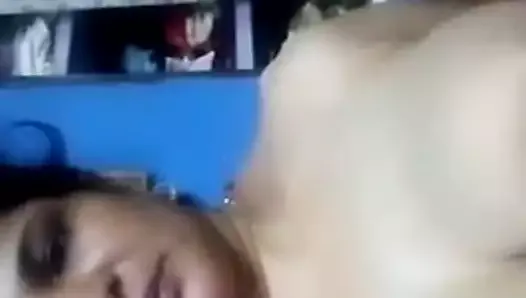 indian woman squeezing her tits