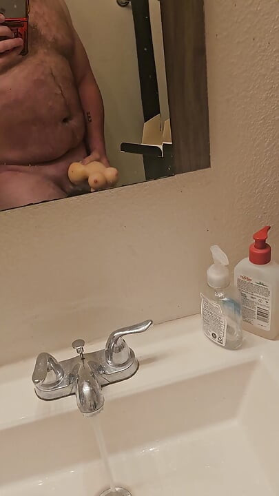 Fuzzy Femboy Plays With Favorite Toy Before Shower