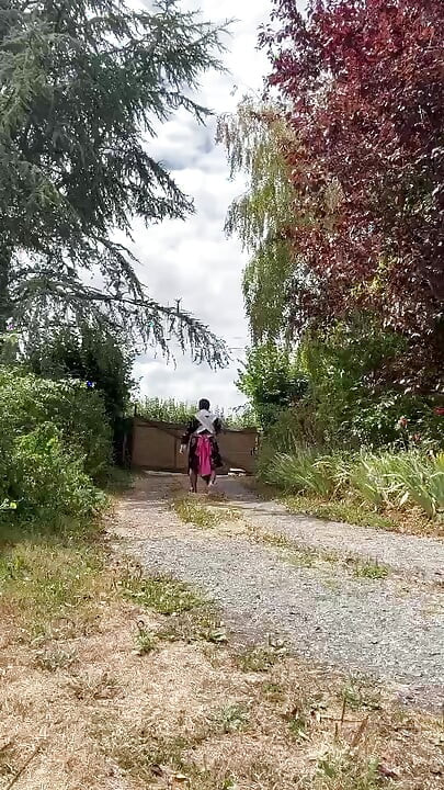 Dressed as a gardener with a new dress