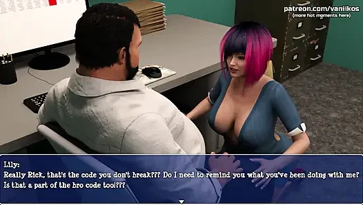 Betrügende ehefrau mit dickem arsch fickt chef für eine gehaltserhöhung | Lily des Tals | Animiertes ntr porno-spiel mit 3D | Teil 28