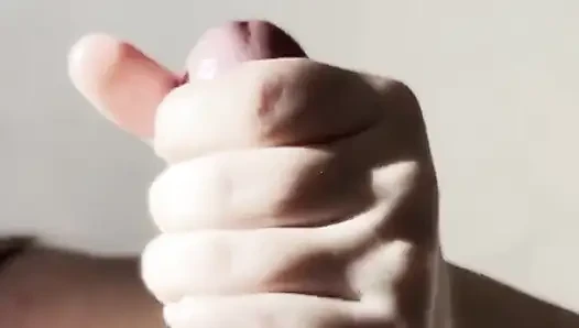 Sensual Cock Massage and Ball Licking - Provoked a Huge Cumshot! Handjob From the Beauty Julia