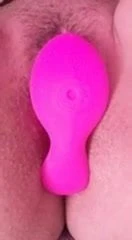 Alone with pink dildo