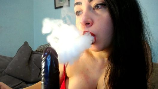 Smoking fetish with blowjob and tittyfuck