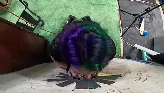 goth teen visits glory hole sucks him dry