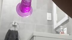 Perfect Bodied Milf Fucks a Dildo in Doggystyle in The Shower
