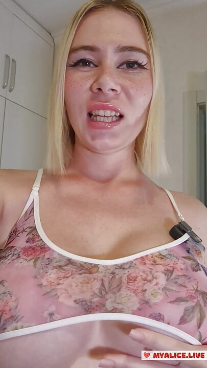 Wet blonde slut, Pussy play JOI, fingering and begging for daddy's cock