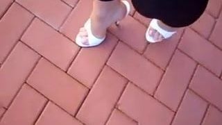 Walking in sexy mules