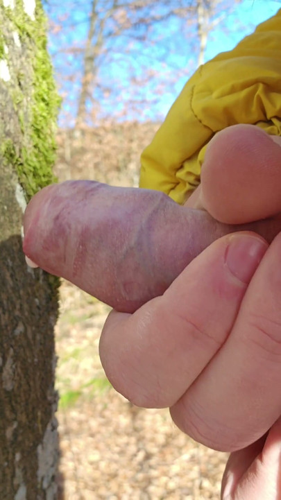 New Year Handjob 2026 - Fun Outside in the Forest with Cock Ring Slow Motion | Clip 2