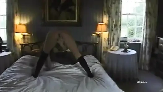 Interracial foursome: one of the two sluts gets a big black cock