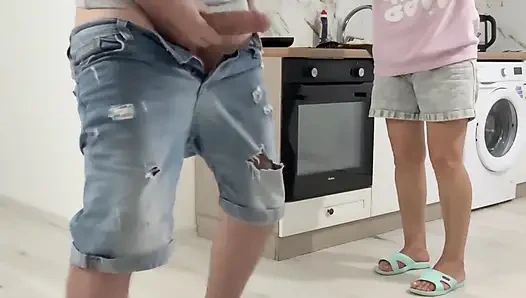 Anal GILF Cooking Omelette!!!