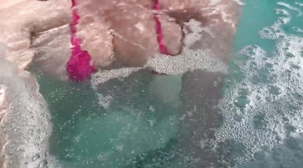 Artemisia Love Sexy and Horny Underwater Showing Her Big Tits in a Super Micro Bikini and You Can See Her Aureolas