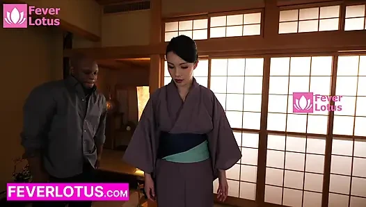 Curvy Japanese Mob Moll's Massive Jugs Bounce in Interracial Threesome - Japanese Dick + BBC Pump Her Full