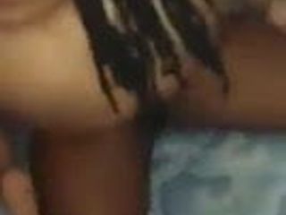 Sexy assed dreadhead riding this dick