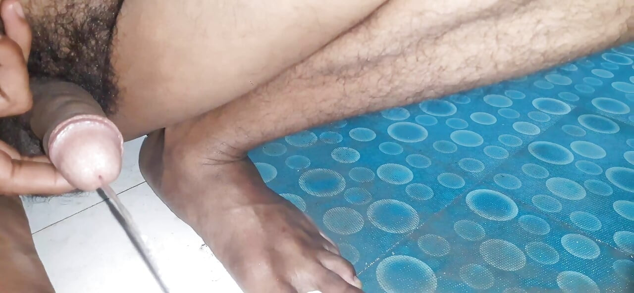 Pee Handjob Black Big Cock Indian Man Bathroom