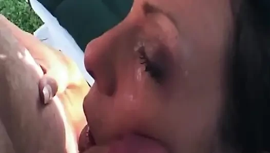 Mature MILFs Share Thick Cum After Outdoor Blowjobs