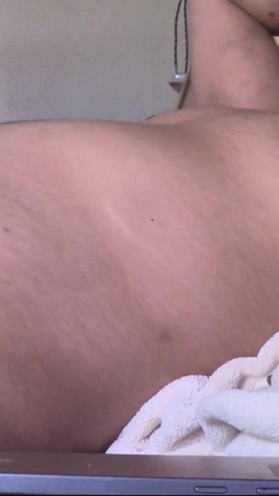Must-see moment from "Belly inflation while jerking my uncut cock"