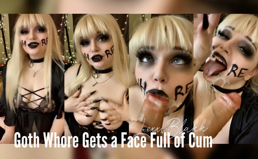 Goth Whore Gets a Face Full of Cum (Preview)